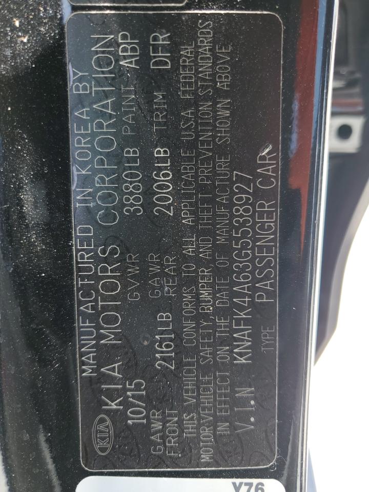 2016 Kia Forte Lx VIN: KNAFK4A63G5538927 Lot: 61414855