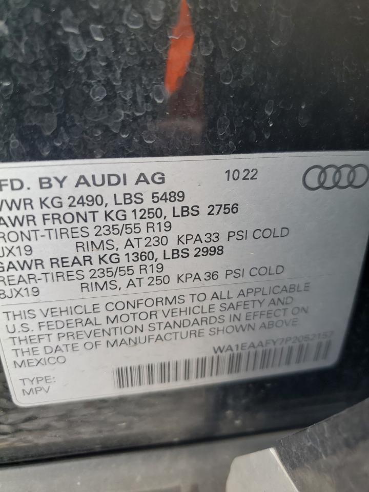 2023 Audi Q5 Premium Plus 45 VIN: WA1EAAFY7P2052157 Lot: 63030035