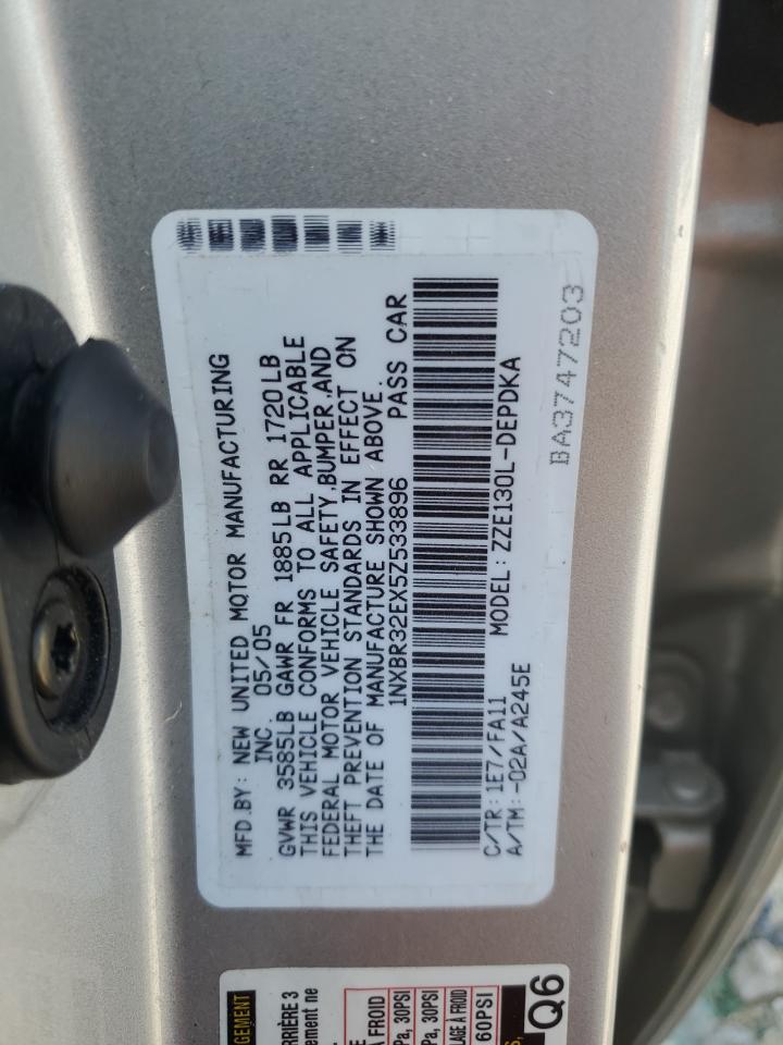 2005 Toyota Corolla Ce VIN: 1NXBR32EX5Z533896 Lot: 62635035