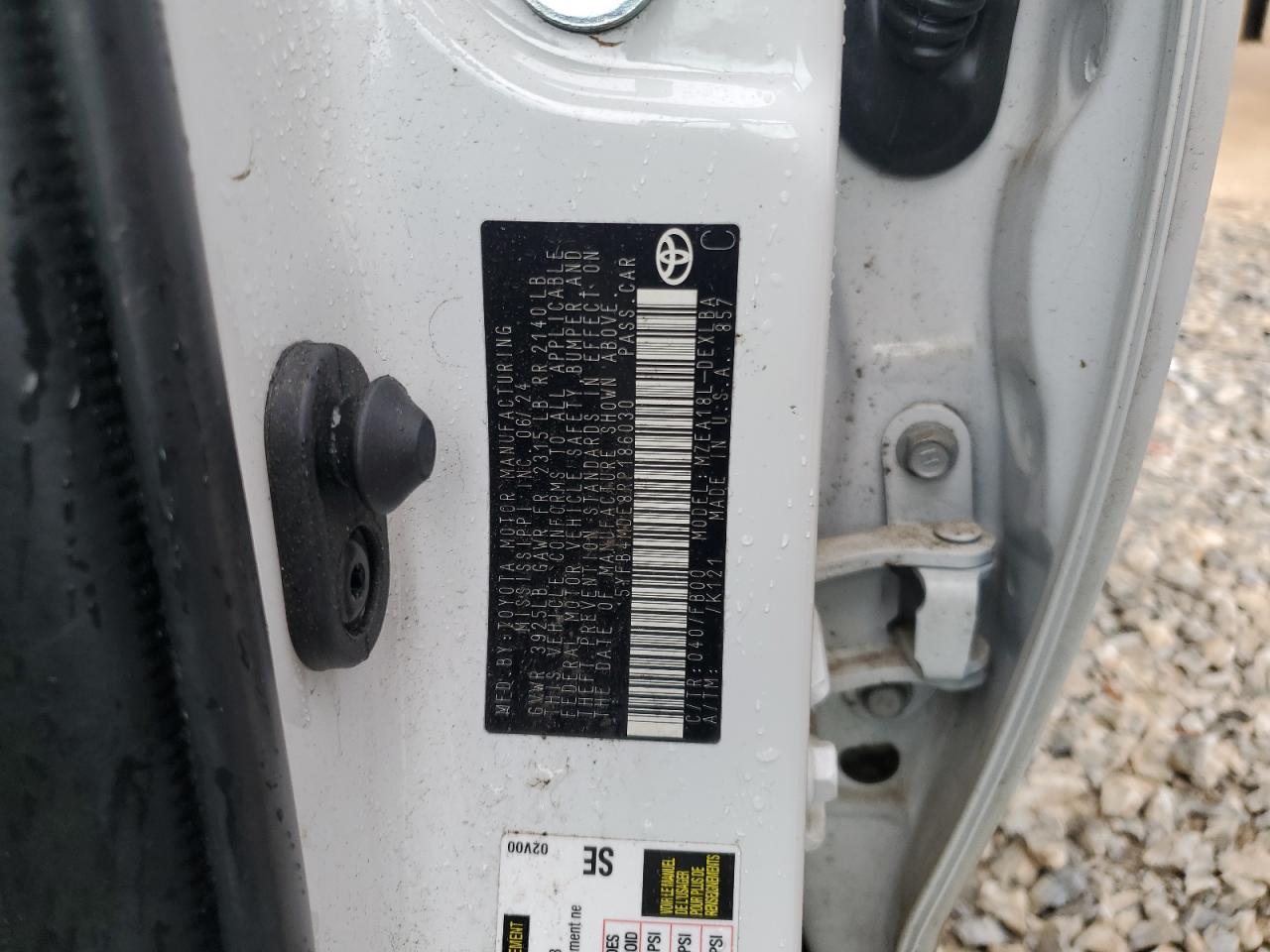 2024 Toyota Corolla Le VIN: 5YFB4MDE8RP186030 Lot: 60901675