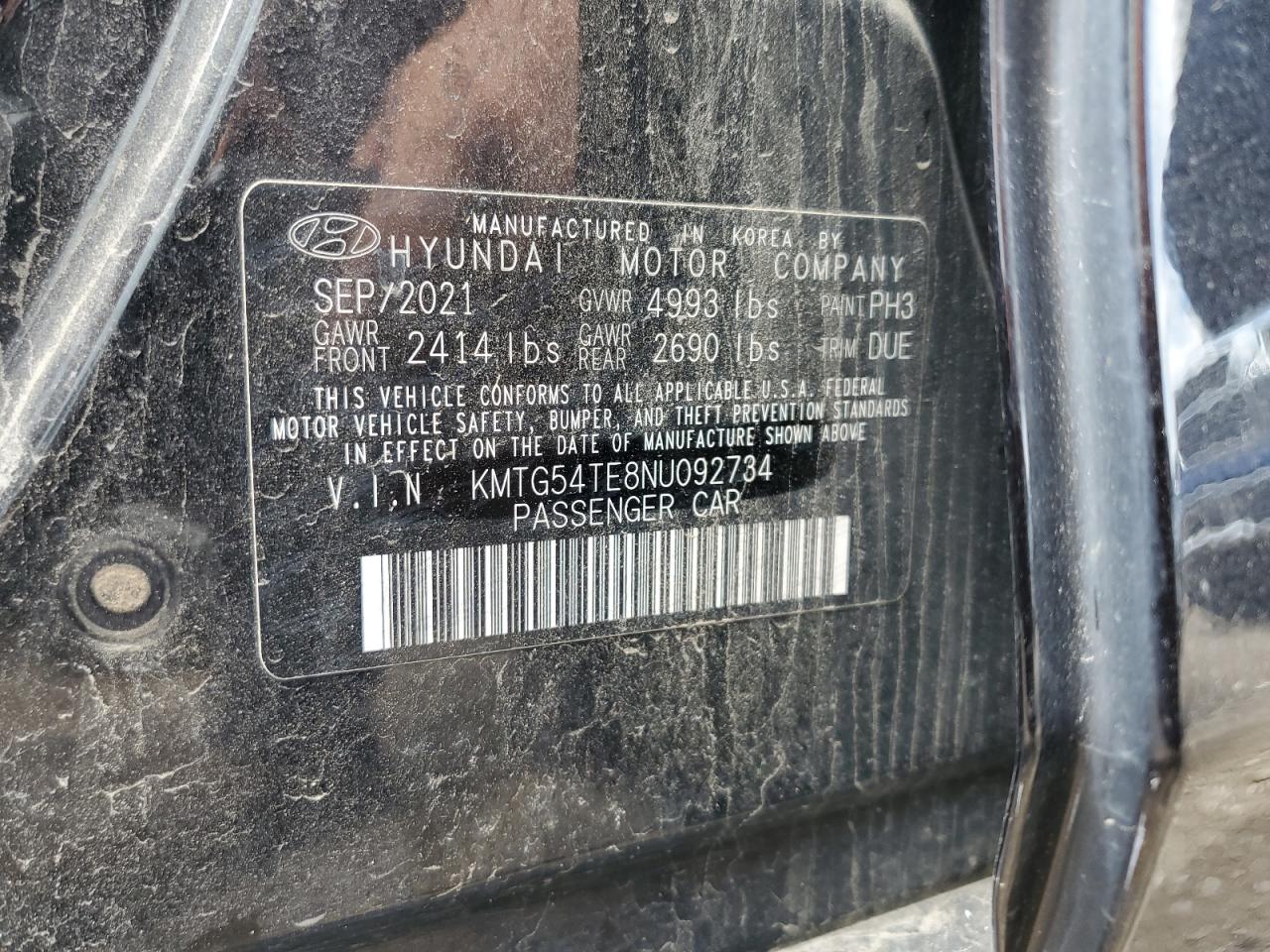 2022 Genesis G70 Base VIN: KMTG54TE8NU092734 Lot: 61845565