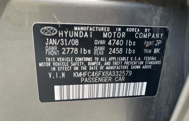 2008 HYUNDAI AZERA SE  