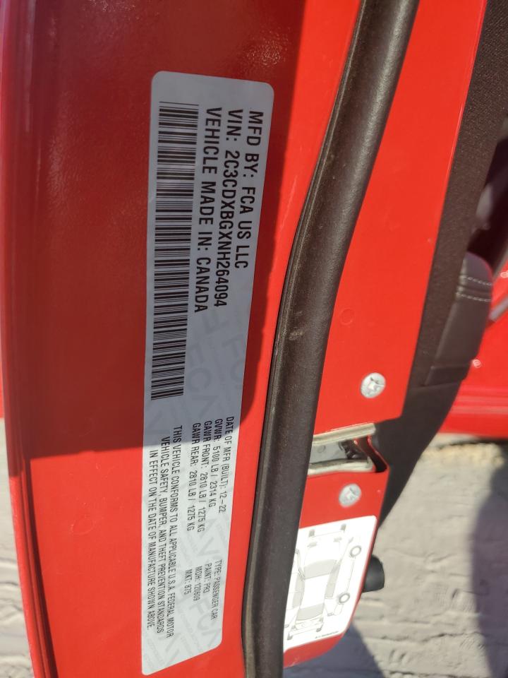 2022 Dodge Charger Sxt VIN: 2C3CDXBGXNH264094 Lot: 61732775