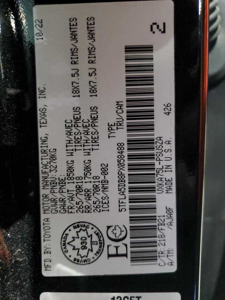 TOYOTA TUNDRA 2023 VIN 5TFLA5DB8PX058488 photo 12