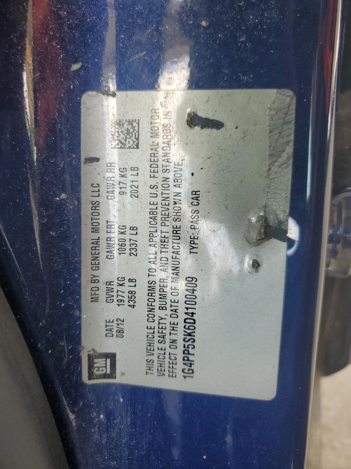 2013 Buick Verano VIN: 1G4PP5SK6D4100409 Lot: 62205405