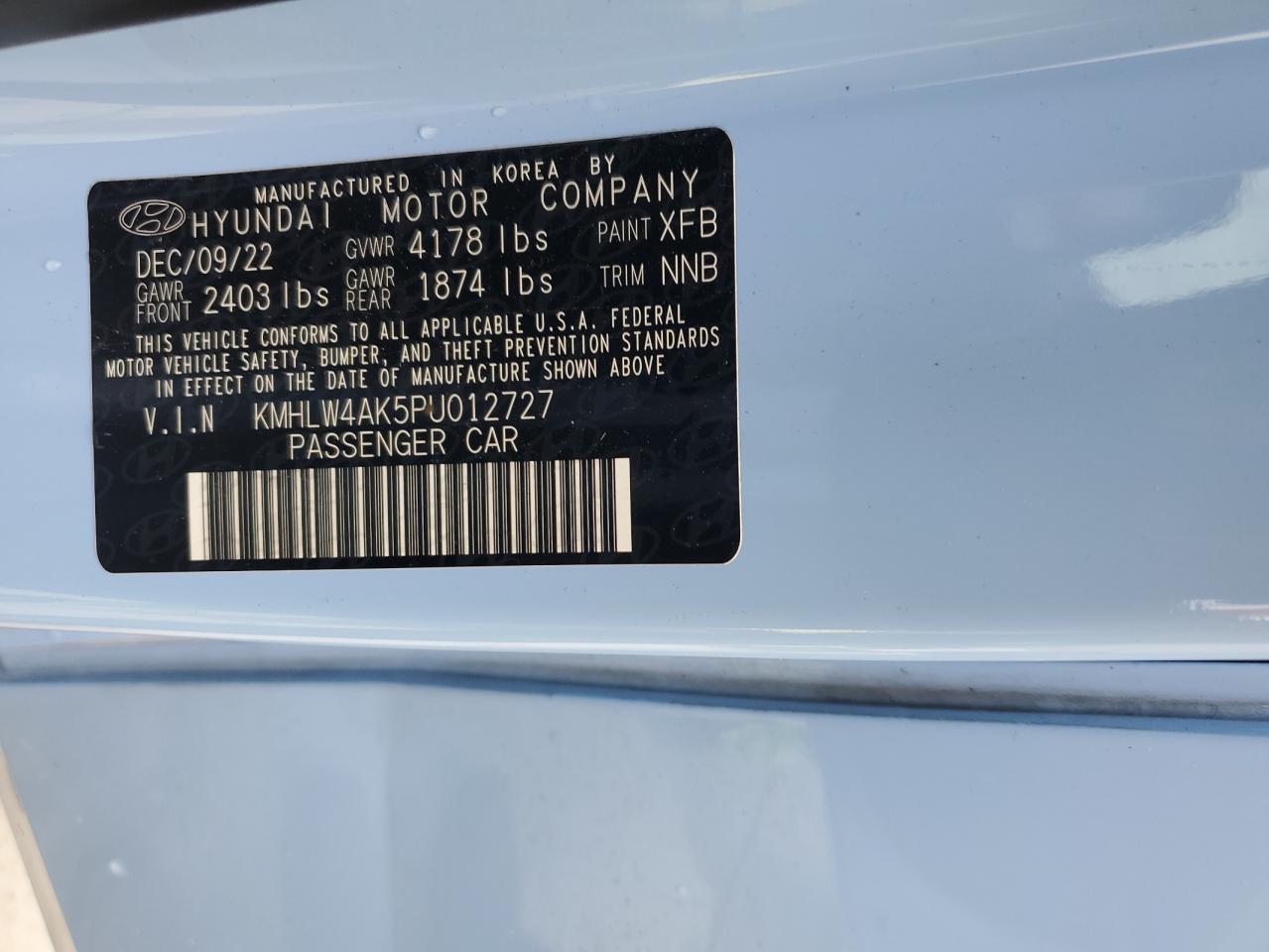 2023 Hyundai Elantra N VIN: KMHLW4AK5PU012727 Lot: 59678995