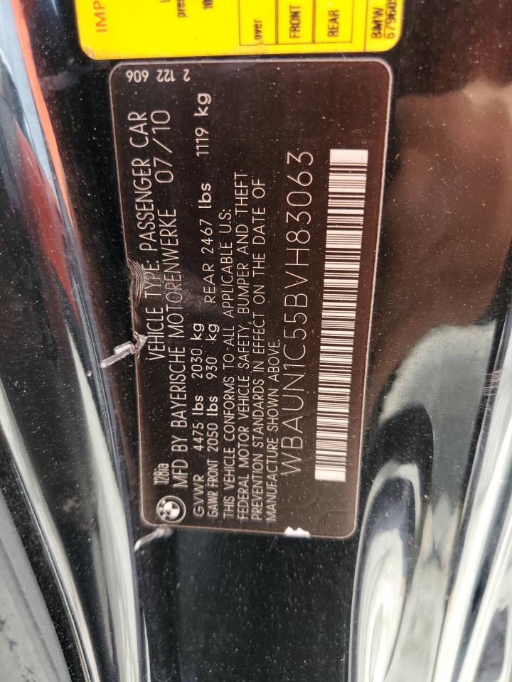 2011 BMW 128 I VIN: WBAUN1C55BVH83063 Lot: 62858125