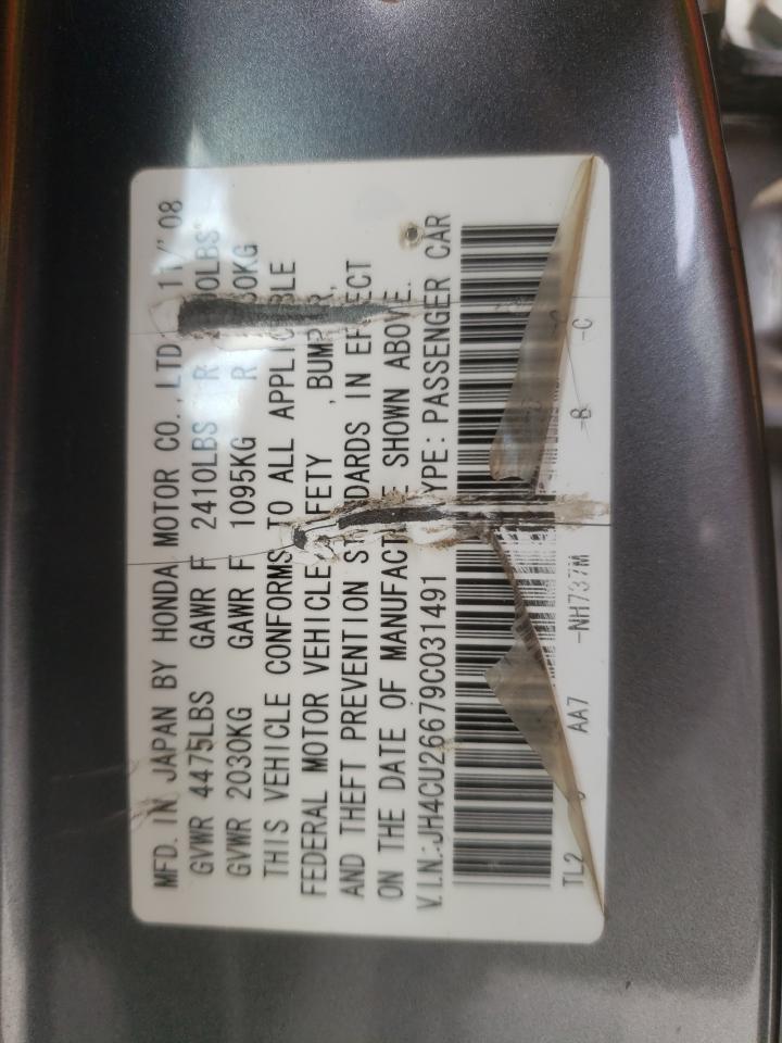 2009 Acura Tsx VIN: JH4CU26679C031491 Lot: 59569845