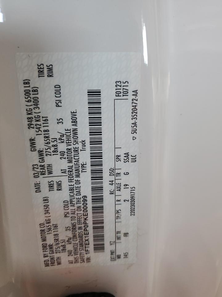 1FTEX1EP0PKE00099 2023 Ford F150 Super Cab