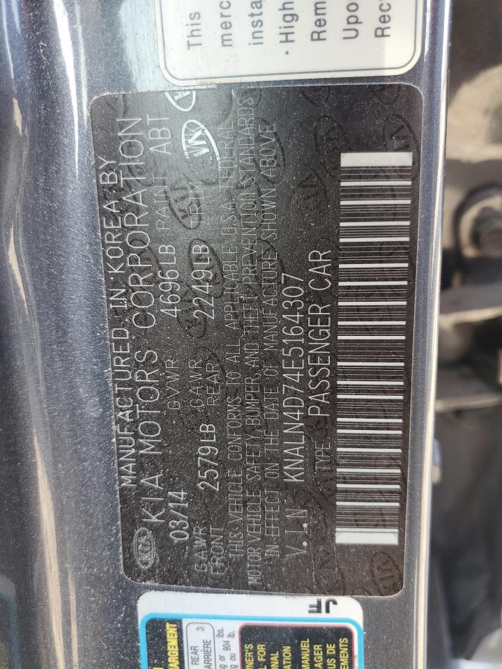 2014 Kia Cadenza Premium VIN: KNALN4D74E5164307 Lot: 61476335