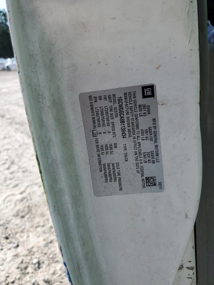 2011 Chevrolet Express G2500 VIN: 1GCWGGCA8B1138434 Lot: 61047455