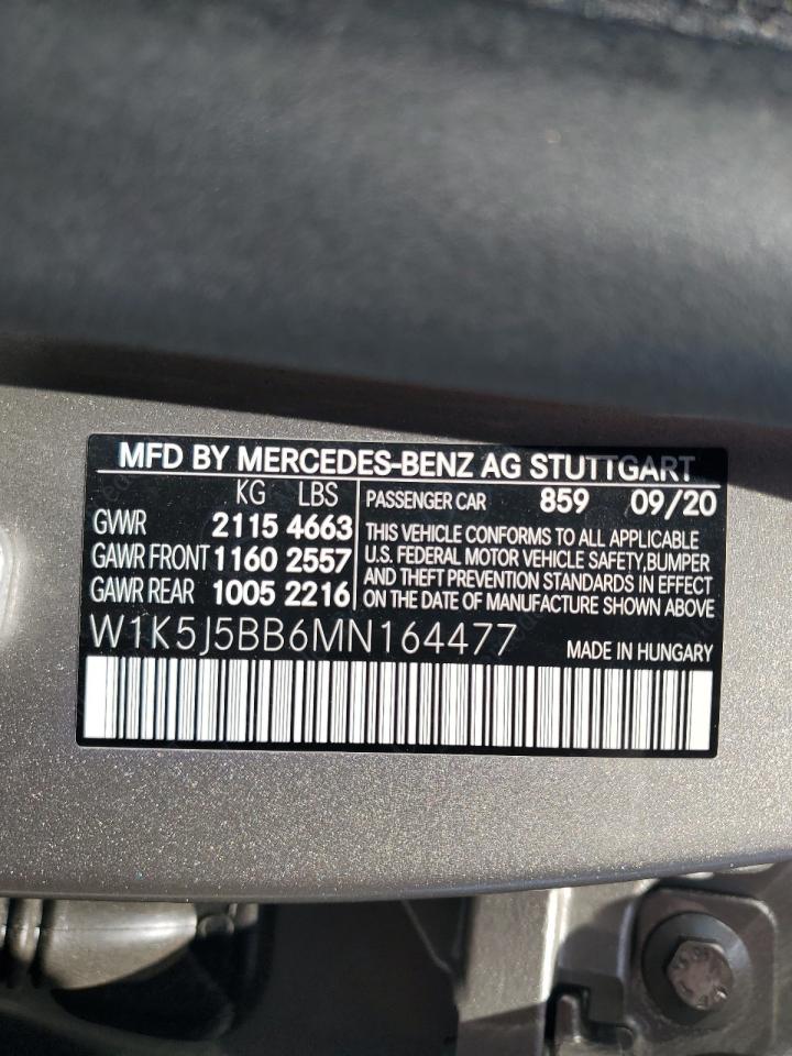 2021 Mercedes-Benz Cla Amg 35 4Matic VIN: W1K5J5BB6MN164477 Lot: 61108995