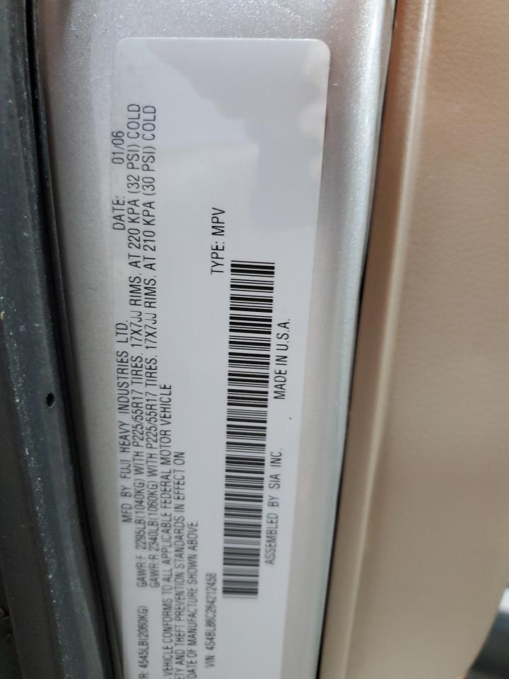 2006 Subaru Legacy Outback 3.0R Ll Bean VIN: 4S4BL86C264212458 Lot: 60735435