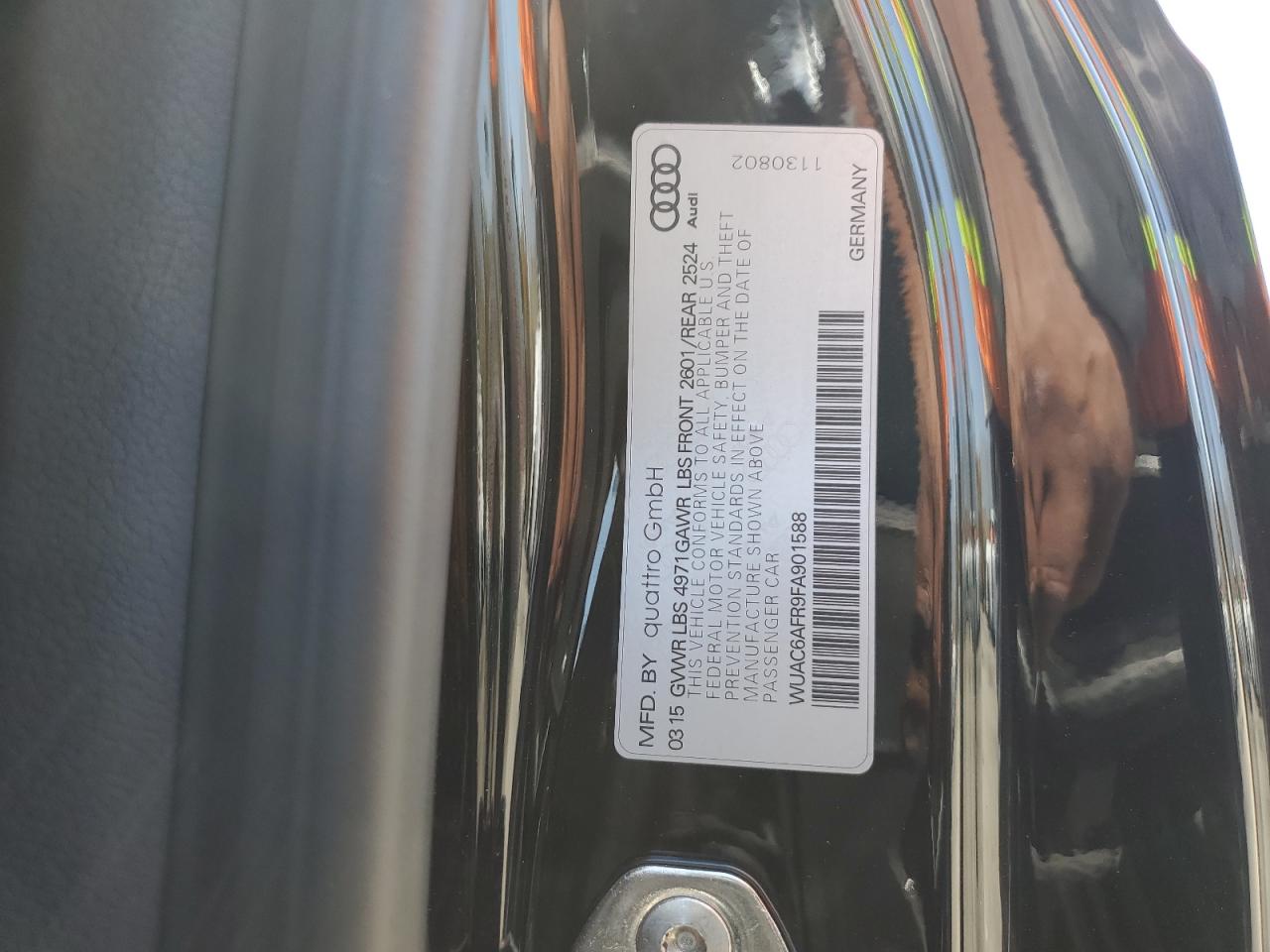 2015 Audi Rs5 VIN: WUAC6AFR9FA901588 Lot: 61548775