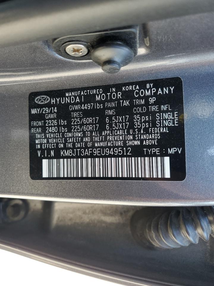 2014 Hyundai Tucson Gls VIN: KM8JT3AF9EU949512 Lot: 62360545
