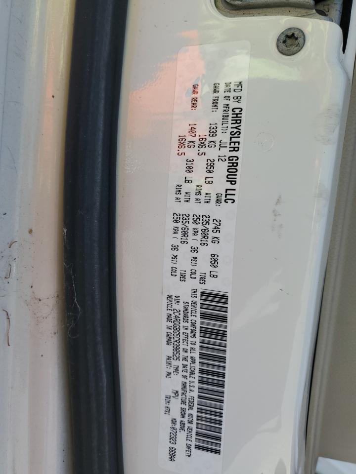 2012 Dodge Grand Caravan Se VIN: 2C4RDGBG5CR398525 Lot: 60971465