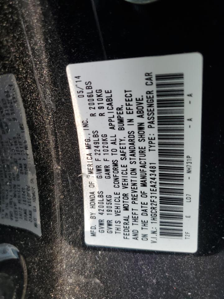 2014 Honda Accord Lx VIN: 1HGCR2F31EA243481 Lot: 62485455