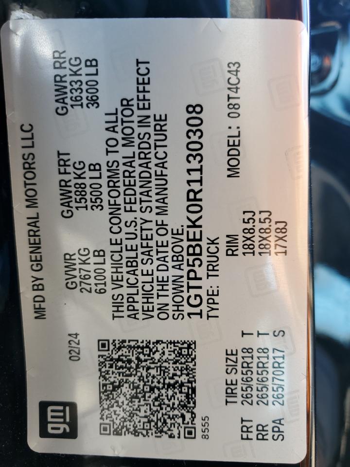 2024 GMC Canyon Elevation VIN: 1GTP5BEK0R1130308 Lot: 62491485
