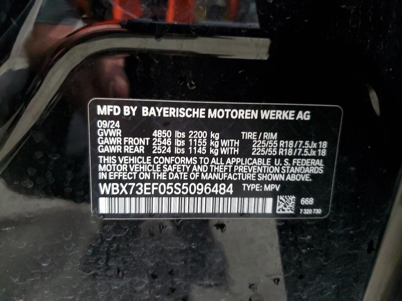 2025 BMW X1 xDrive28I VIN: WBX73EF05S5096484 Lot: 61485945