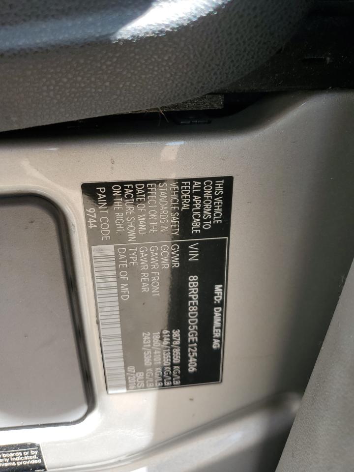 2016 Mercedes-Benz Sprinter 2500 VIN: 8BRPE8DD5GE125406 Lot: 61243035