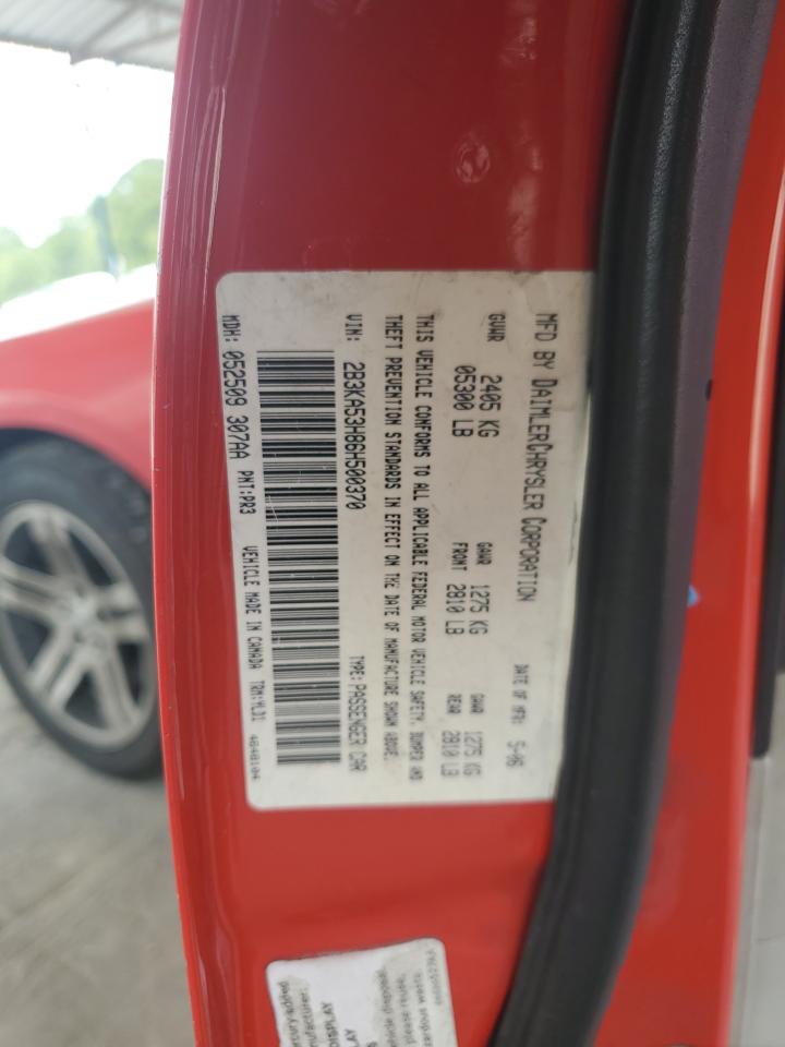 2006 Dodge Charger R/T VIN: 2B3KA53H86H500370 Lot: 62599415