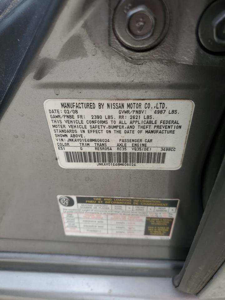 2008 Infiniti M35 Base VIN: JNKAY01E48M606024 Lot: 59531995