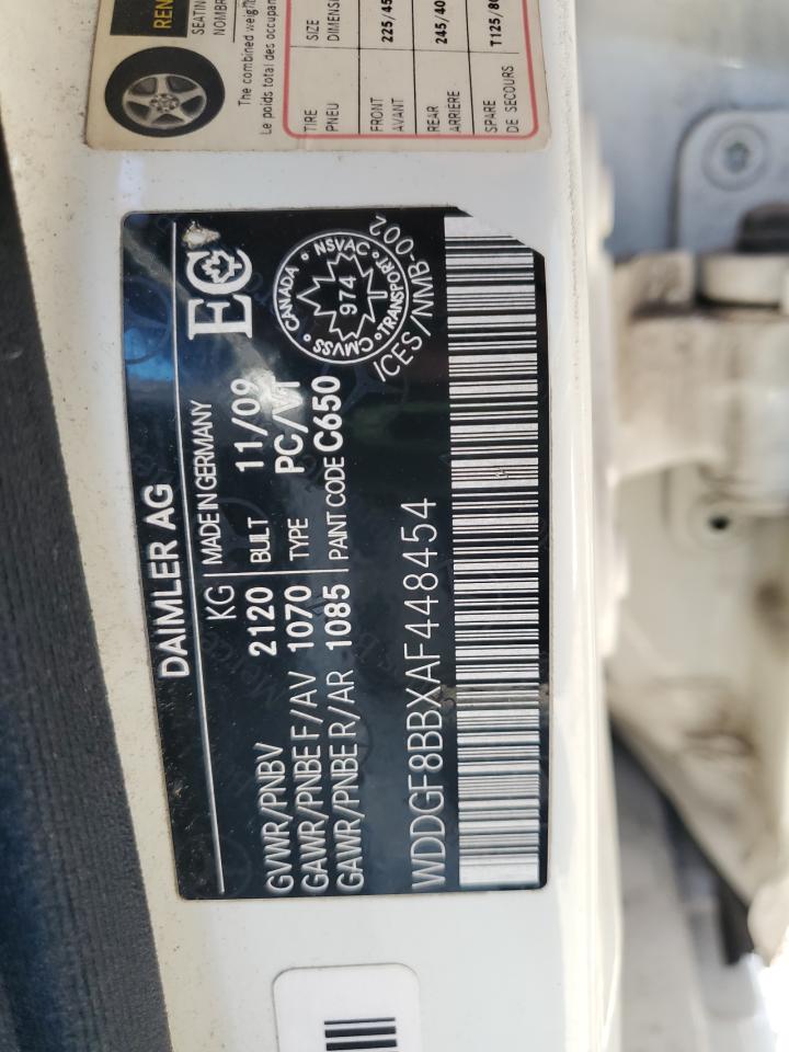 2010 Mercedes-Benz C 300 4Matic VIN: WDDGF8BBXAF448454 Lot: 62064295