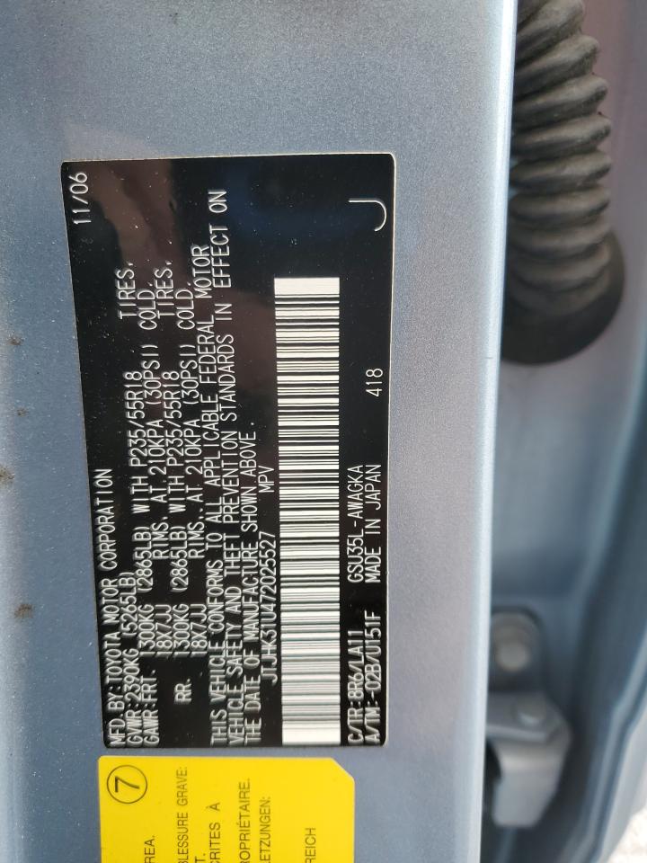 2007 Lexus Rx 350 VIN: JTJHK31U472025527 Lot: 61601555