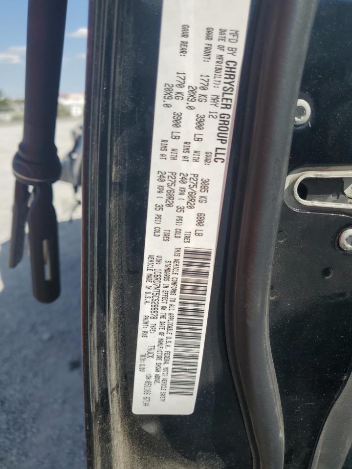 2012 Dodge Ram 1500 Laramie VIN: 1C6RD7NT5CS288878 Lot: 61689355