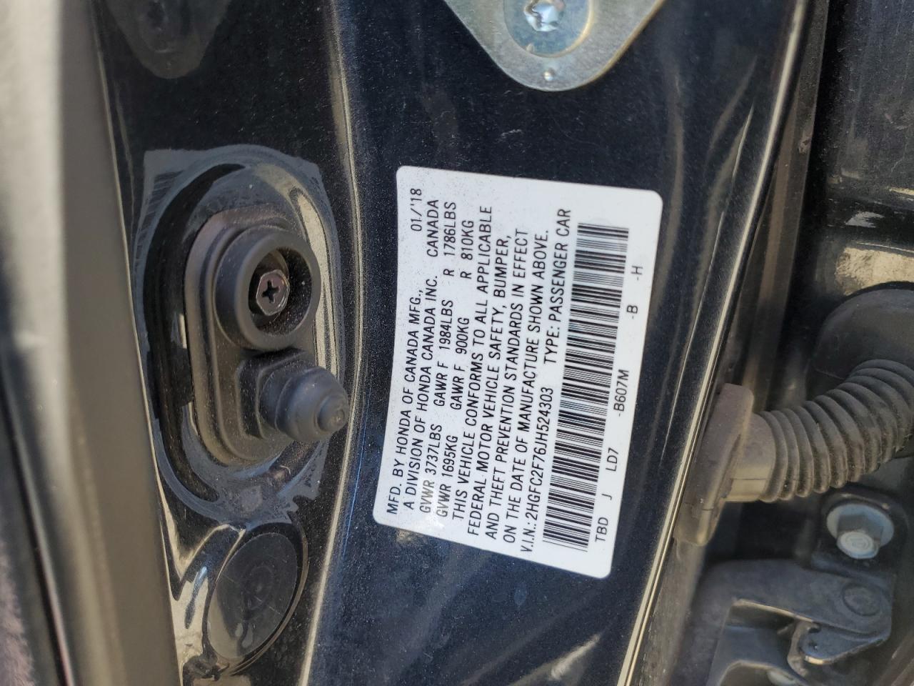 HONDA CIVIC 2018 VIN 2HGFC2F76JH524303 фото 12