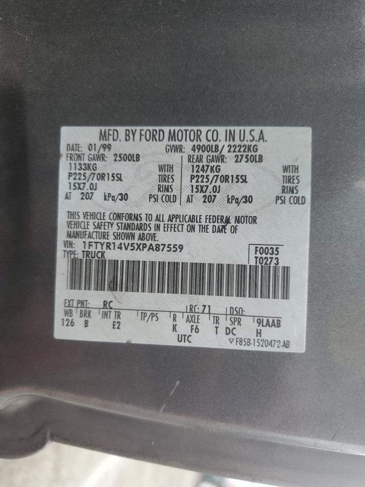 1999 Ford Ranger Super Cab VIN: 1FTYR14V5XPA87559 Lot: 59428095