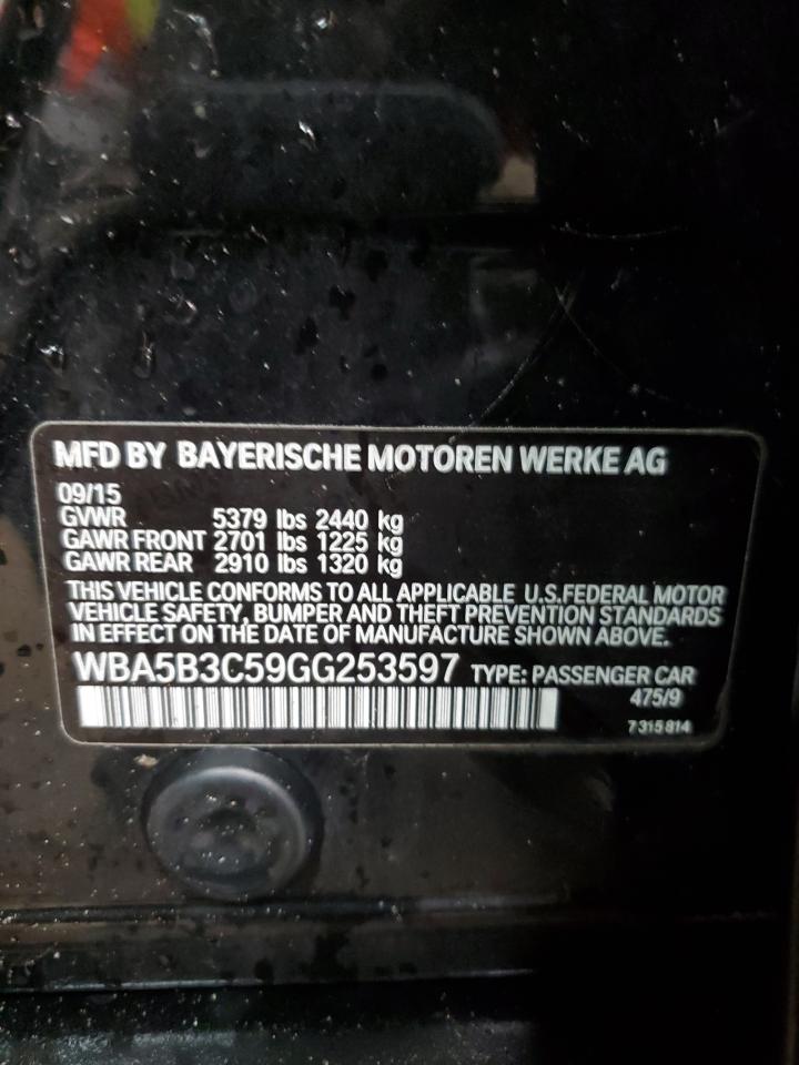 2016 BMW 535 Xi VIN: WBA5B3C59GG253597 Lot: 60220005