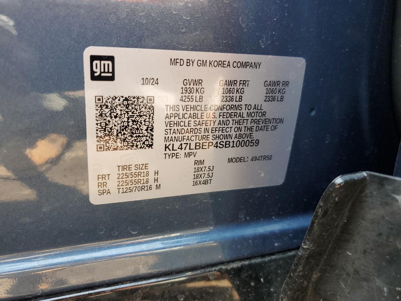 2025 Buick Envista Sport Touring VIN: KL47LBEP4SB100059 Lot: 59305155