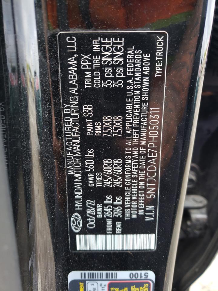 2023 Hyundai Santa Cruz Sel VIN: 5NTJCDAE7PH050311 Lot: 60435495