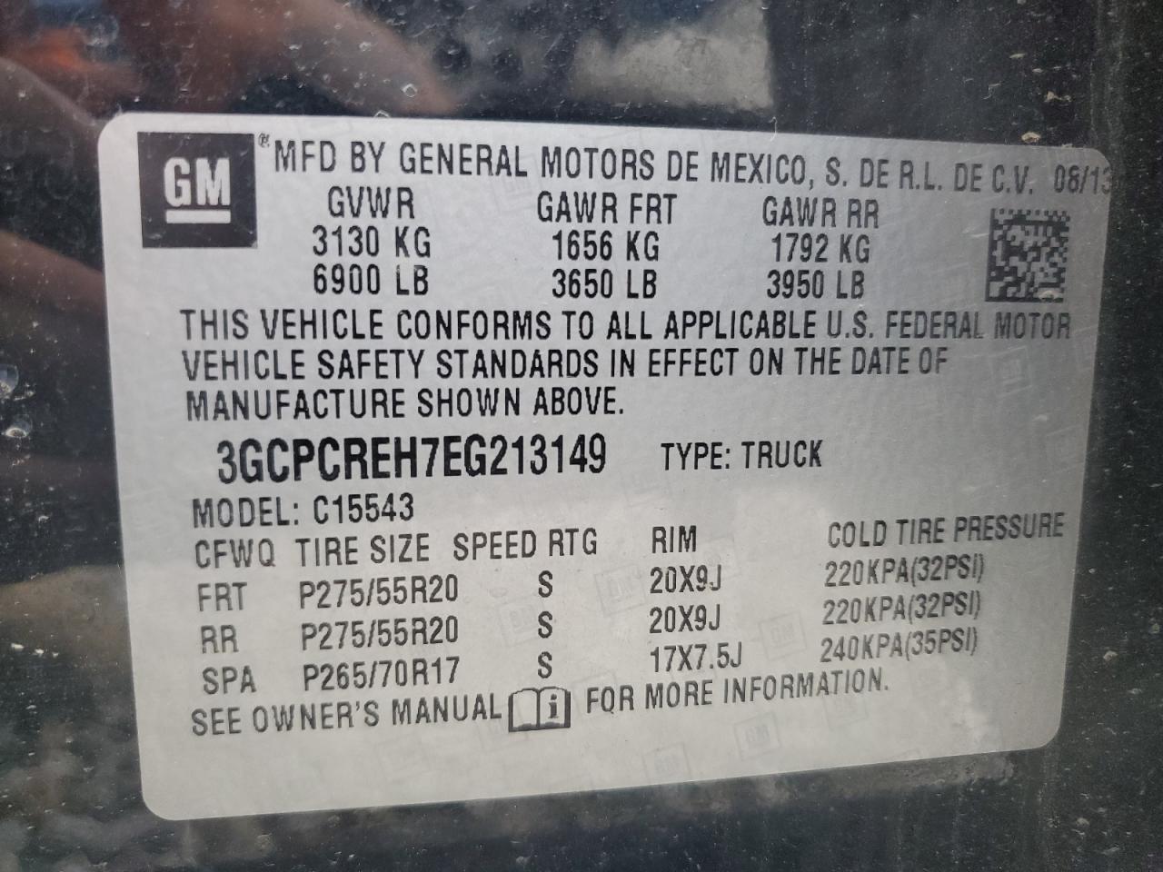 2014 Chevrolet Silverado C1500 Lt VIN: 3GCPCREH7EG213149 Lot: 62606035