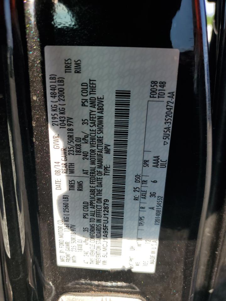 2015 Lincoln Mkc VIN: 5LMCJ1A95FUJ12879 Lot: 62994685