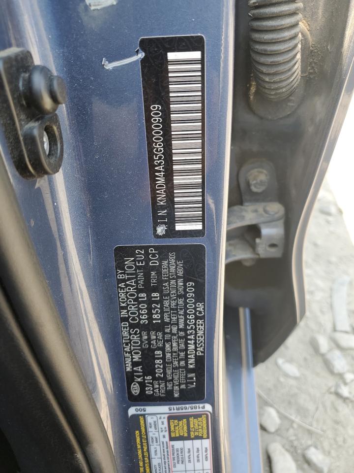 2016 Kia Rio Lx VIN: KNADM4A35G6000909 Lot: 59492545