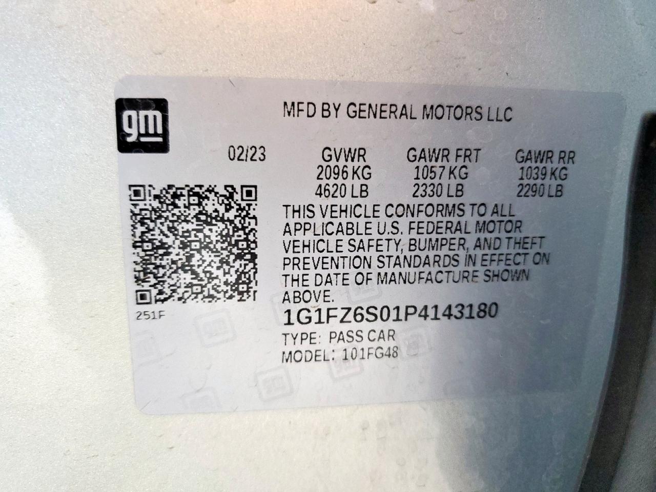 2023 Chevrolet Bolt Euv Premier VIN: 1G1FZ6S01P4143180 Lot: 62200935