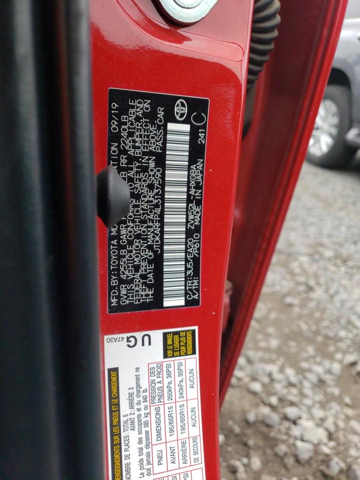 2020 Toyota Prius Prime Le VIN: JTDKARFP4L3137590 Lot: 62722435