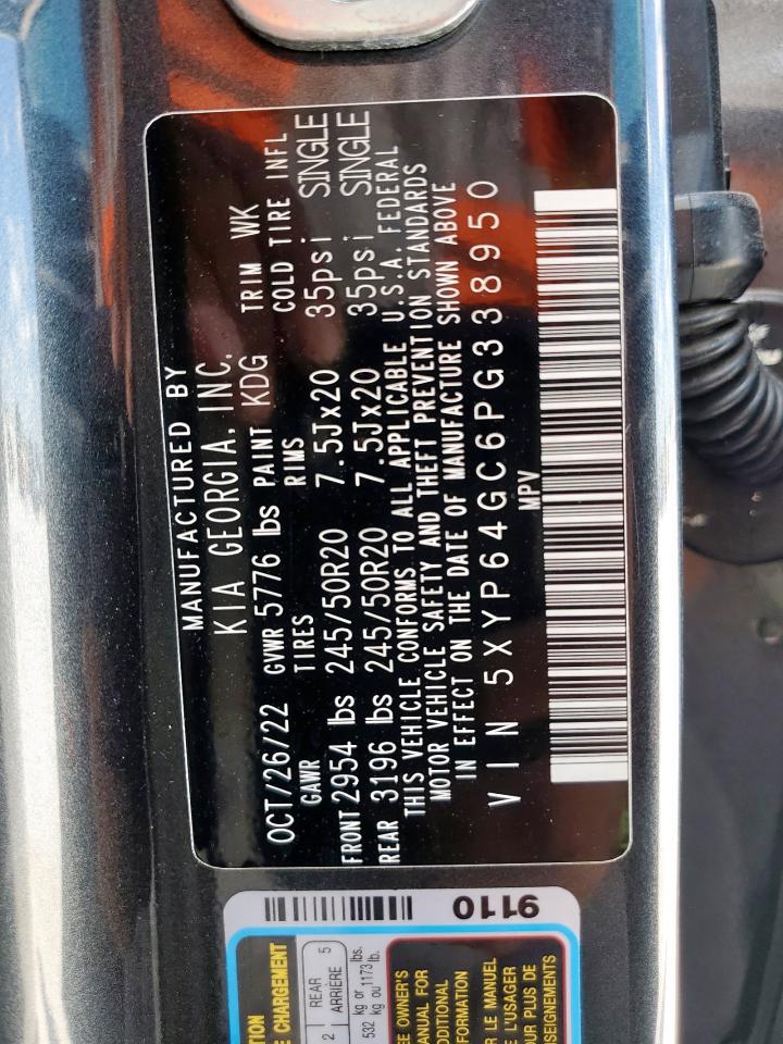 2023 Kia Telluride S VIN: 5XYP64GC6PG338950 Lot: 62585695
