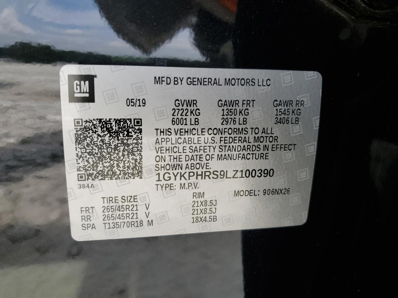 2020 Cadillac Xt6 Sport VIN: 1GYKPHRS9LZ100390 Lot: 59498935