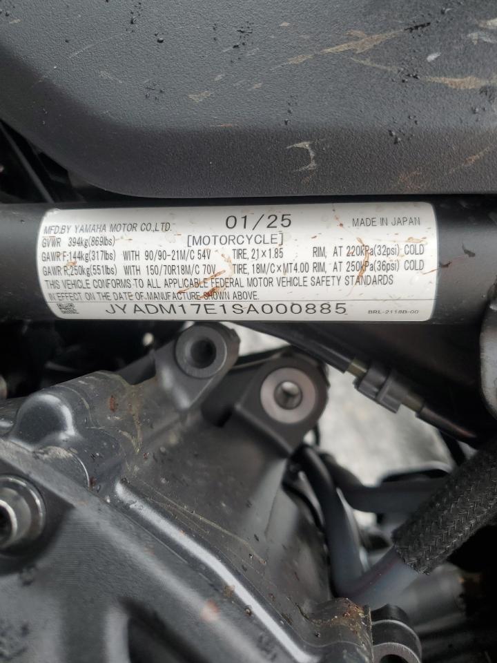 YAMAHA XTZ690 2025 VIN JYADM17E1SA000885 zdjęcie 9