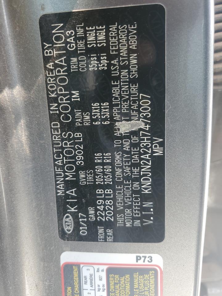 2017 Kia Soul VIN: KNDJN2A23H7473007 Lot: 65332515