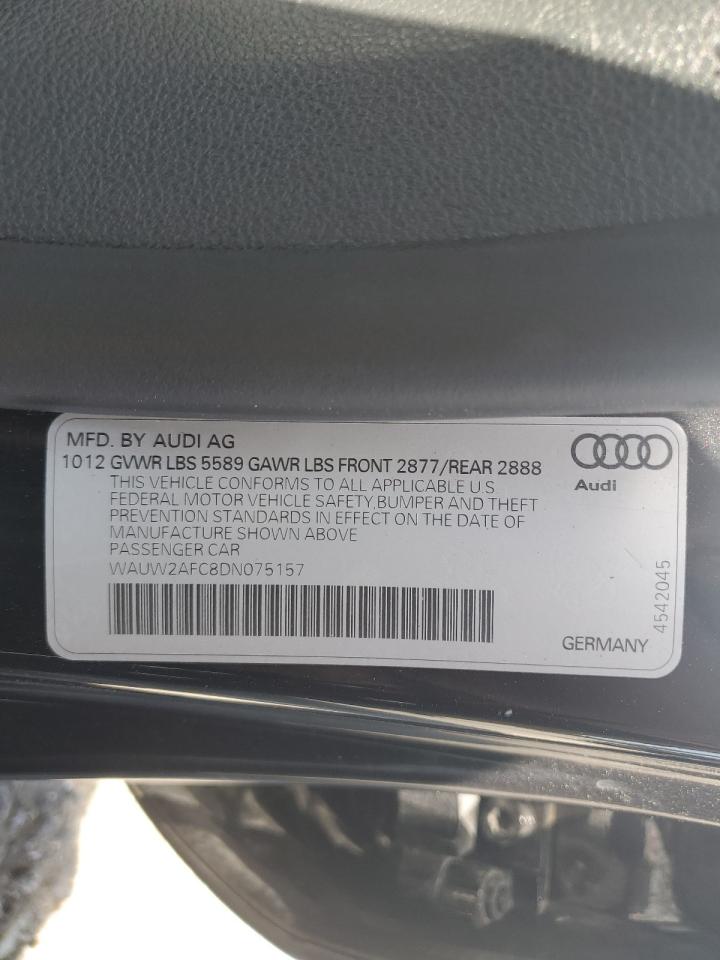 2013 Audi S7 Premium VIN: WAUW2AFC8DN075157 Lot: 60566175