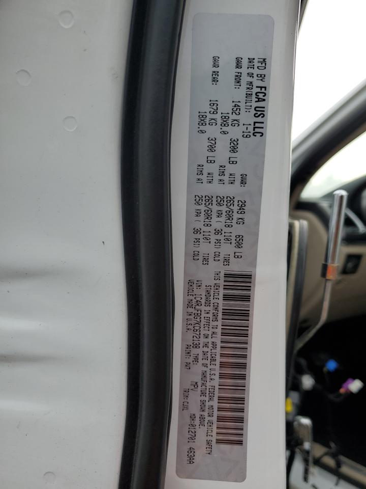 1c4rjfbg7kc672138 1C4RJFBG7KC672138 2019 Jeep Grand Cherokee Limited