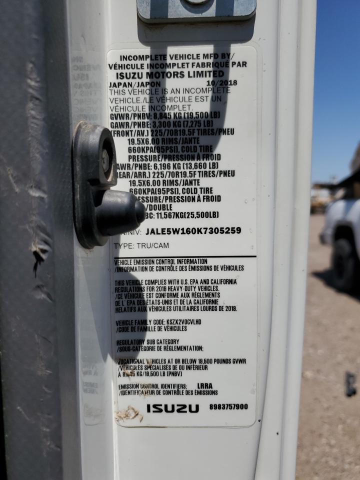 2019 Isuzu Nrr VIN: JALE5W160K7305259 Lot: 60143015
