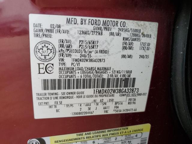 2008 FORD TAURUS X SEL  