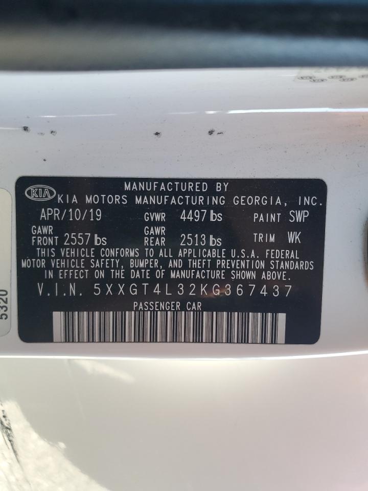 2019 Kia Optima Lx VIN: 5XXGT4L32KG367437 Lot: 62876255