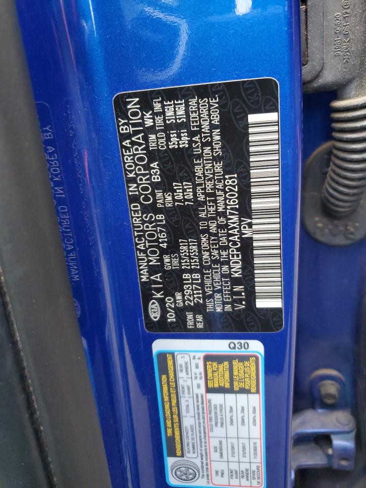 2021 Kia Seltos Lx VIN: KNDEPCAAXM7160281 Lot: 62668565
