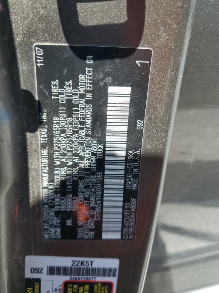 TOYOTA TUNDRA 2008 VIN 5TFBV54148X041986 фото 12